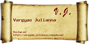 Vargyas Julianna névjegykártya